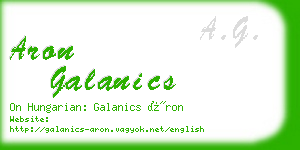 aron galanics business card